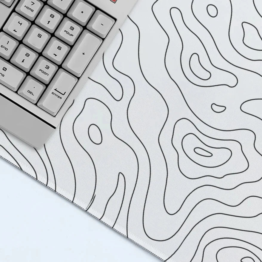 Black & White Contour Line Art Gaming Mouse Pad - Precision and Style in One