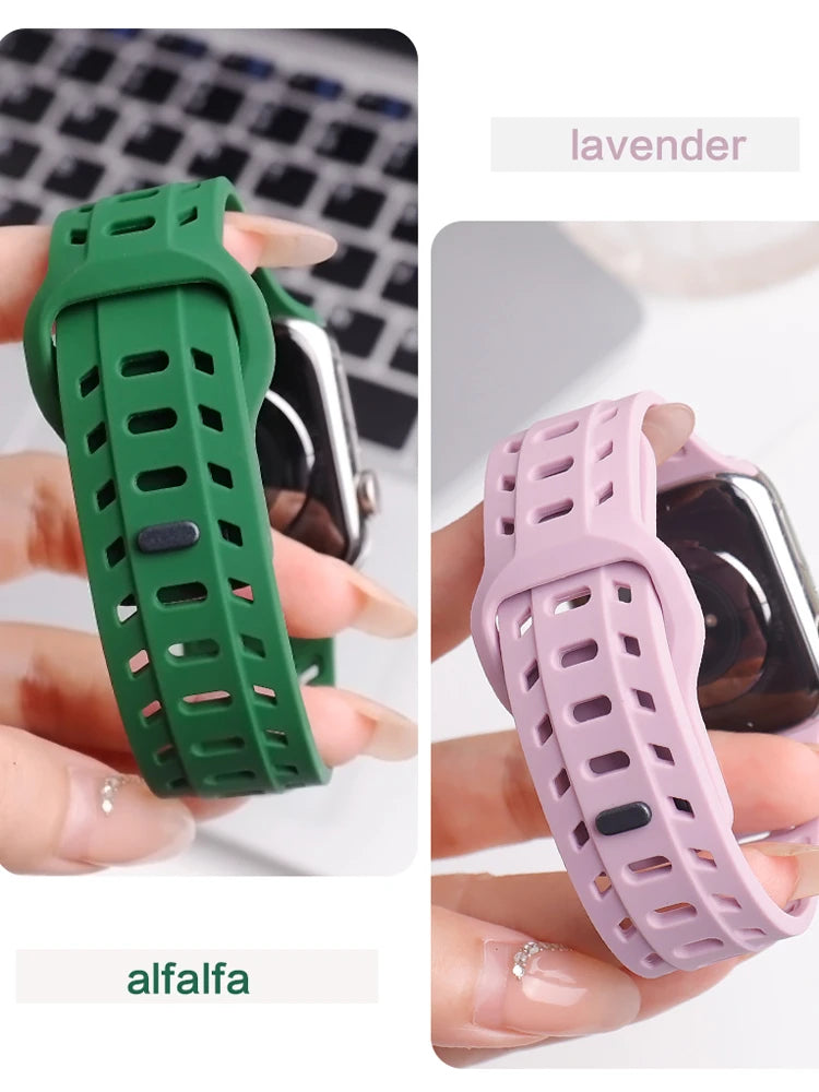 Breathable Silicone Sport Strap for Apple Watch