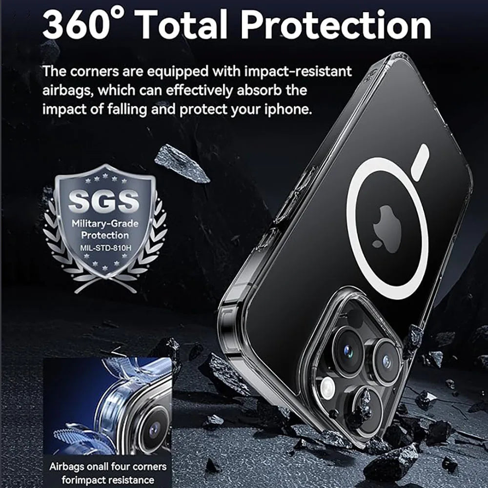 Slim Transparent MagSafe Case for iPhone 16 Series