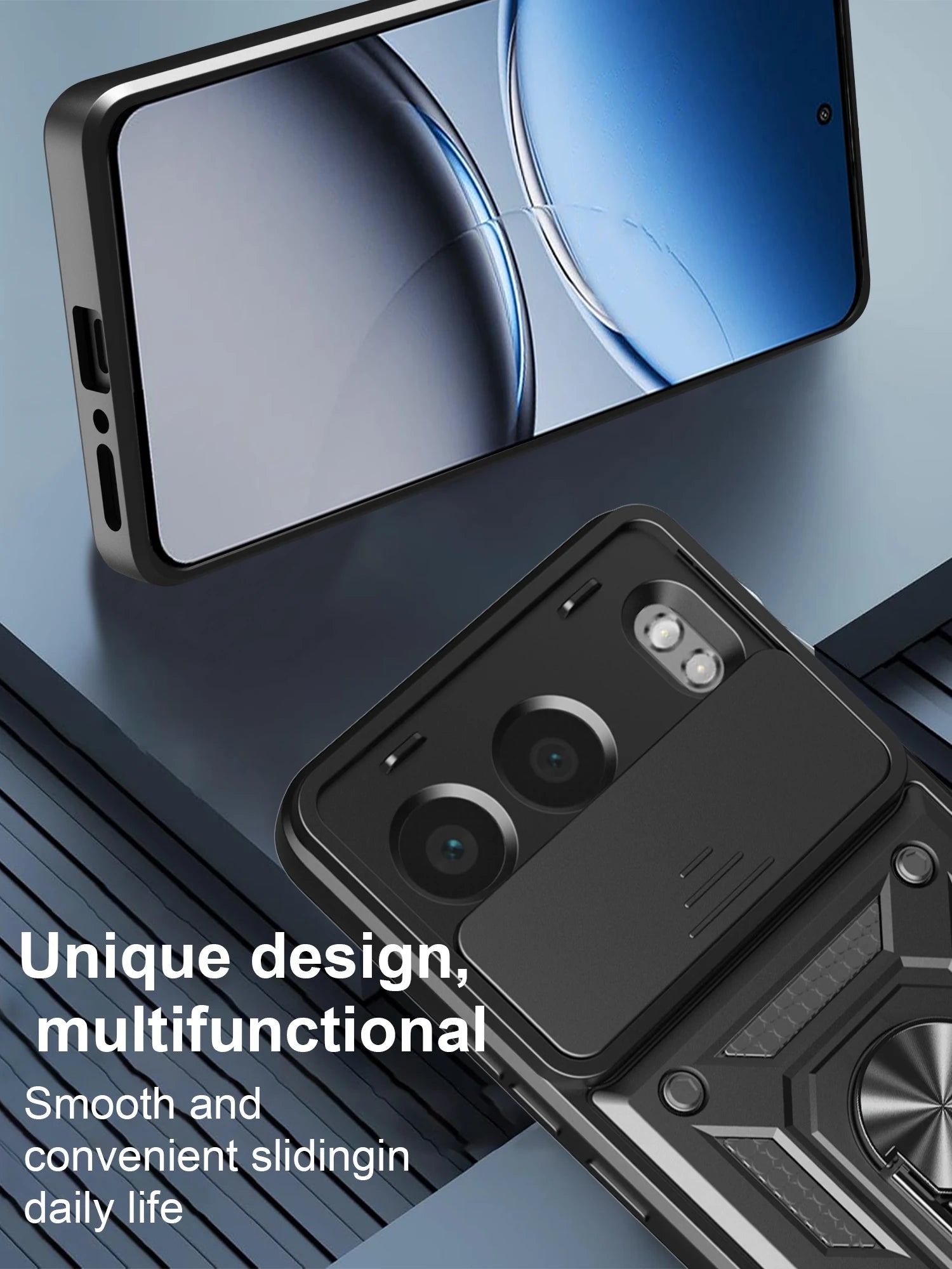 OnePlus Nord 4 Rugged Protective Case with Ring Stand