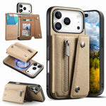 MagSafe Compatible Leather Case with Detachable Zipper Pocket for iPhone 17 Series