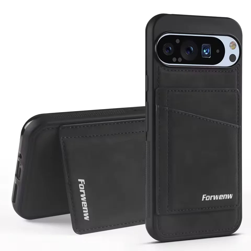 Google Pixel 10 Series Protective PU Leather Case with Card Slot