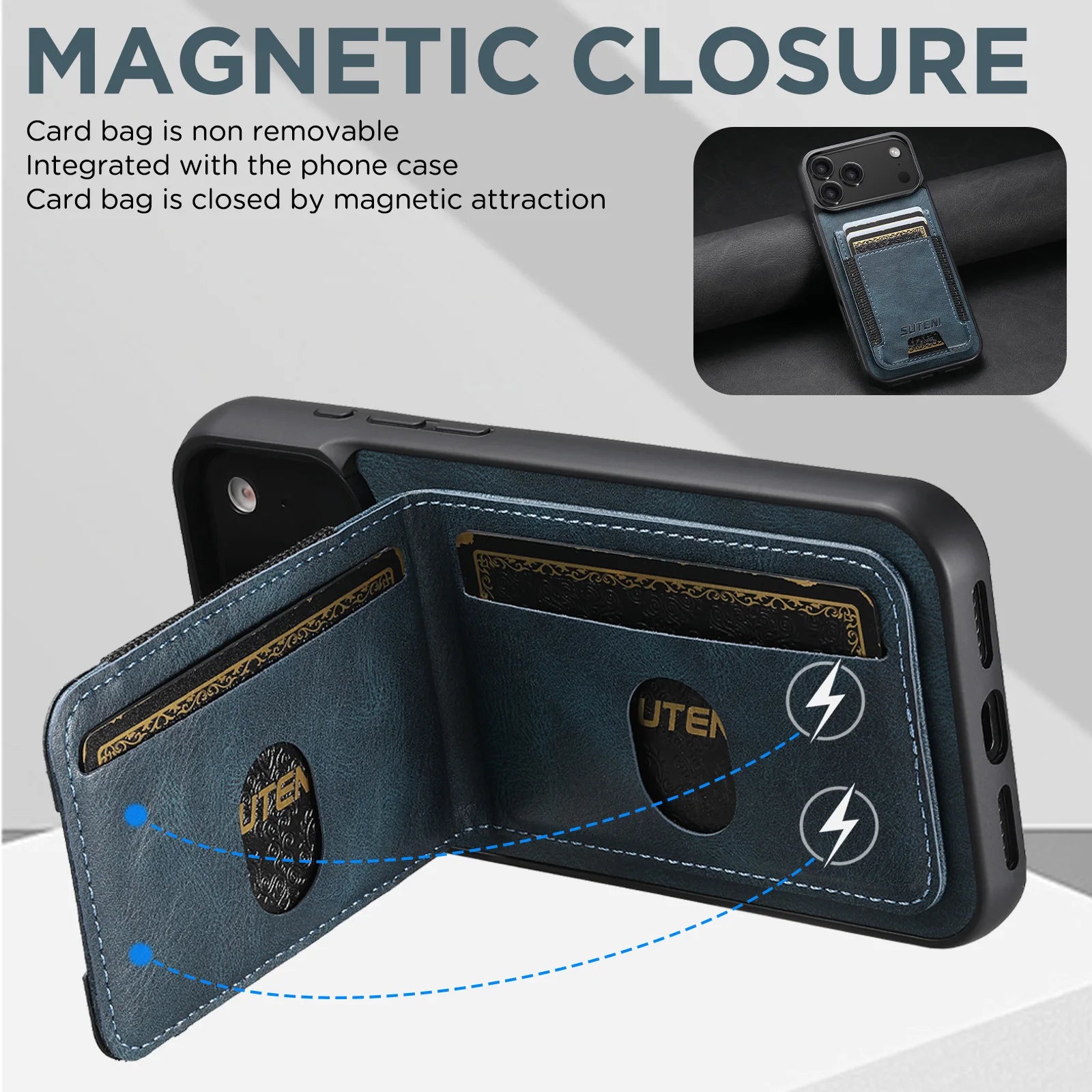 iPhone 17 Series Leather Wallet Case with Elastic Card Slot