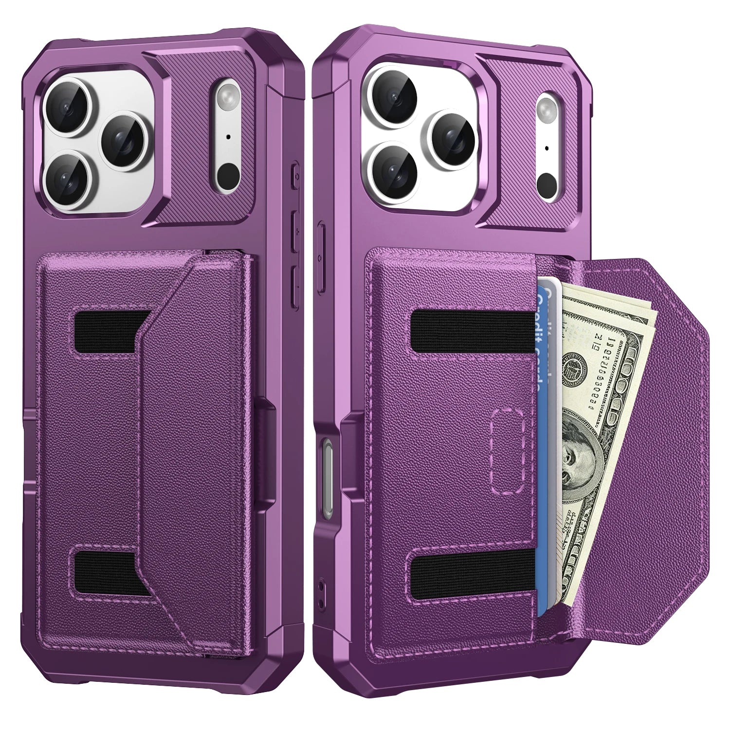 Shockproof Leather Phone Case with Card Storage for iPhone 17 Series