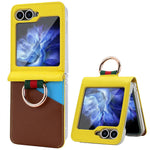 Fashionable Hit Color Leather Case for Samsung Galaxy Z Flip 5
