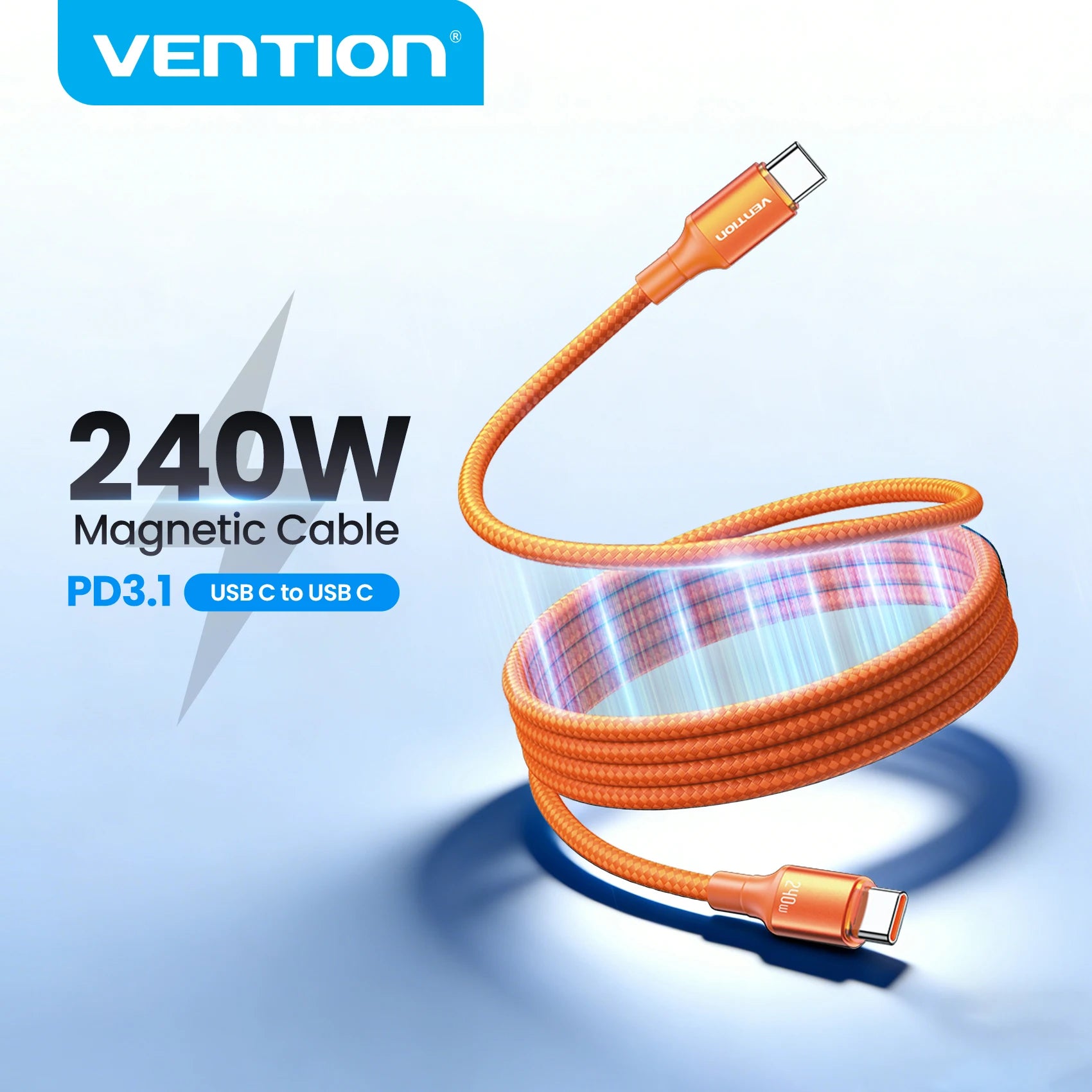 Vention 240W Magnetic USB-C to USB-C Cable
