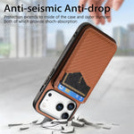 2-in-1 Detachable Carbon Fiber Pattern MagSafe Case with Flip Card Holder for iPhone 17 Series