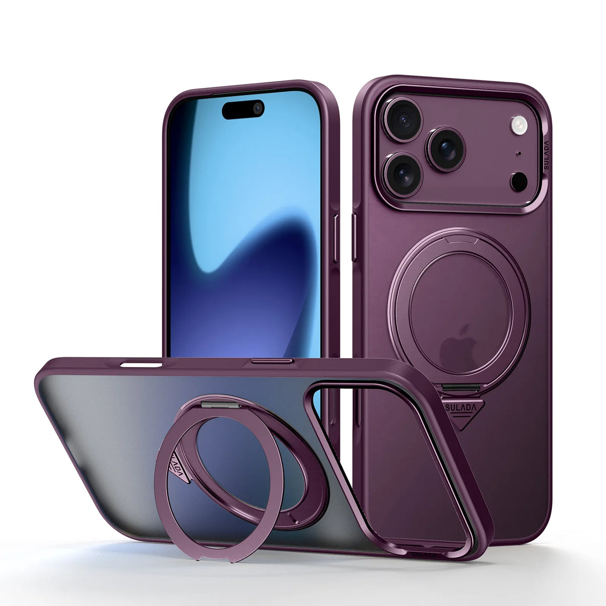 Shockproof Slim-Fit MagSafe Case with 360° Rotating Kickstand for iPhone 18 Series