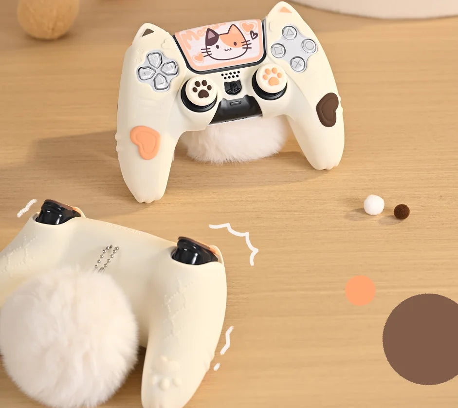 Calico Cat Soft Silicone Stickers for PlayStation 5 Controller