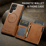 Leather Detachable Magnetic Card Holder Case with Zipper Pouch for Samsung Galaxy S26 Series