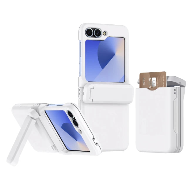 Shockproof Hard Shell Case with Magnetic Hinge Protection & Card Slot for Samsung Galaxy Z Flip 6