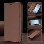 Samsung Galaxy S26 Series Leather Wallet Cover with Magnetic Closure