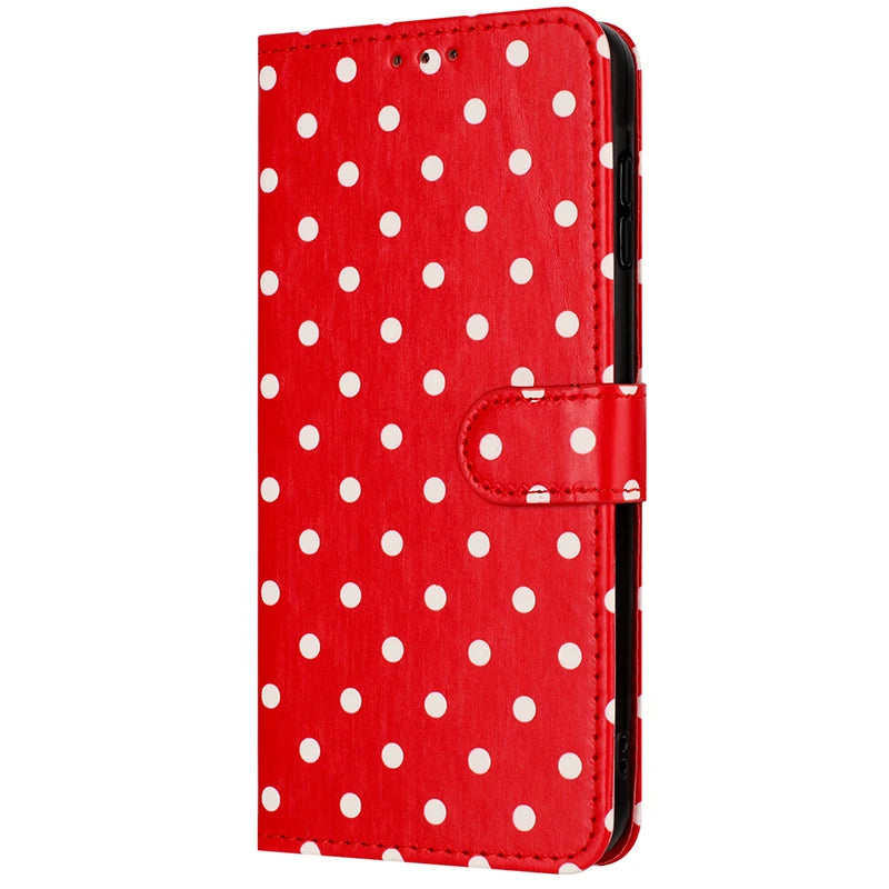 Wave Dot Texture Leather Wallet Phone Case for iPhone 16 Series