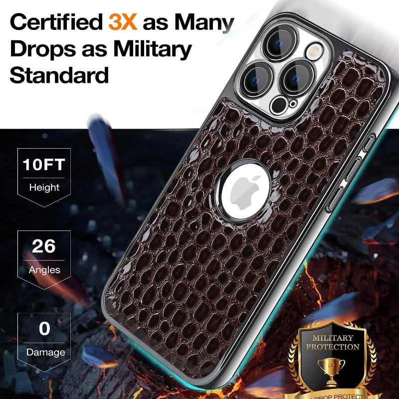 Luxury Crocodile Pearl Textured MagSafe Case for iPhone 15 Series