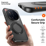 Shockproof Matte Translucent Case with 360° Rotatable Metal Ring Holder for Xiaomi 17 Ultra