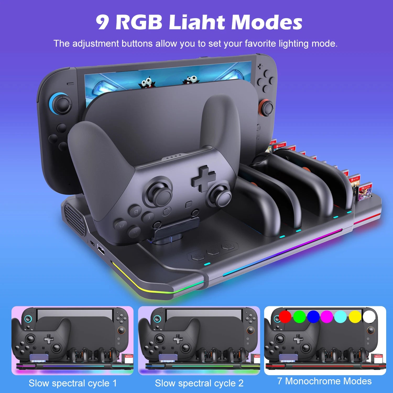 Adjustable Nintendo Switch 2 Cooling & Charging Station