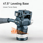 COBONE Detachable Fluid Video Tripod Head With ±7.5° Leveling Base