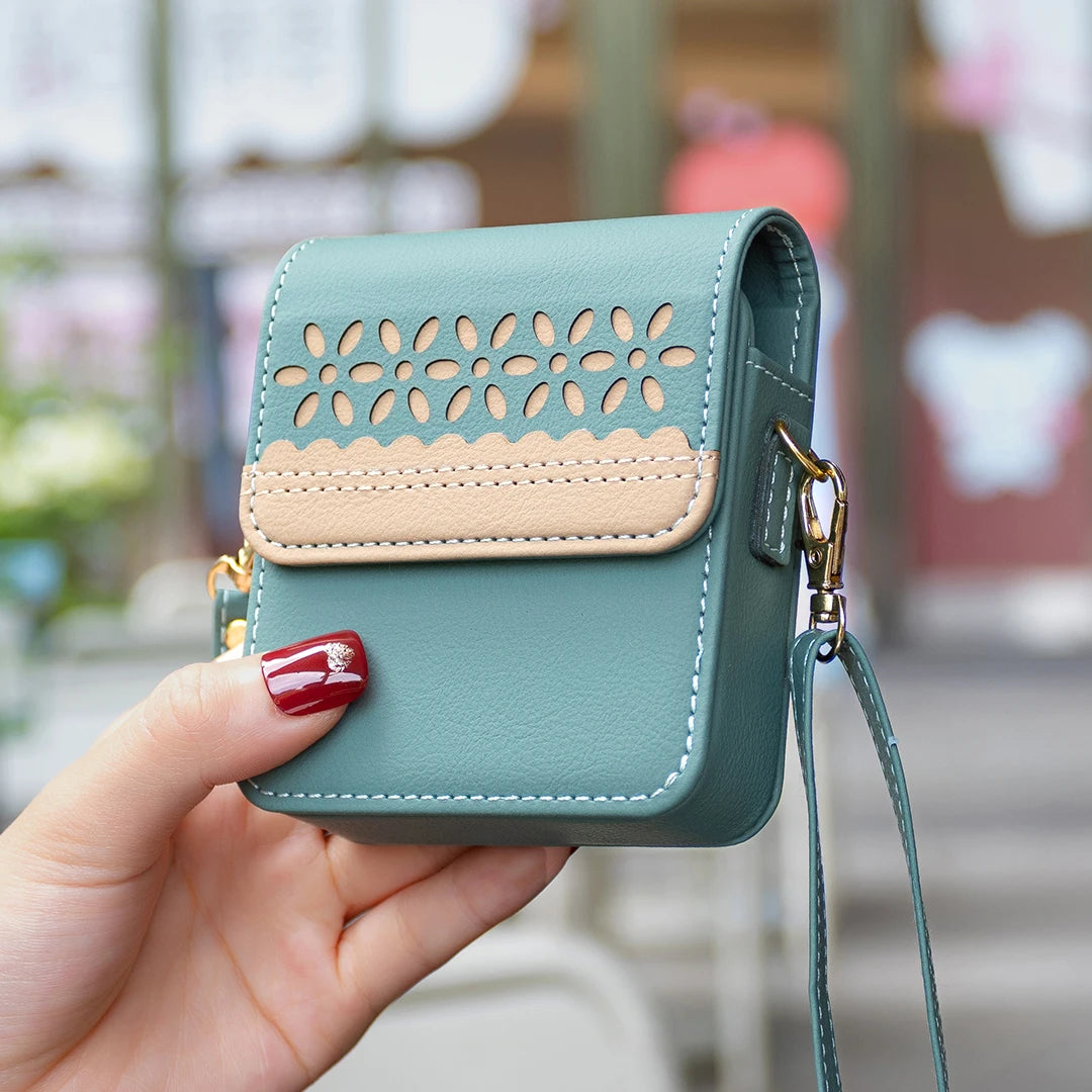 Luxury Embossed Small Flower Leather Bag Case with Long Lanyard for Samsung Galaxy Z Flip 6