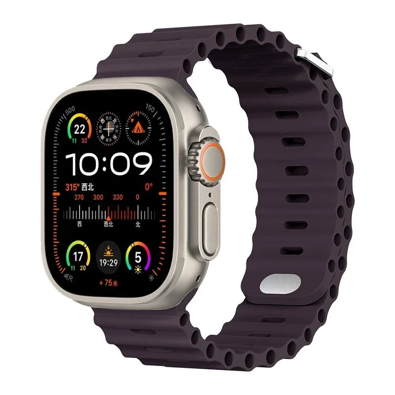 Perforated Silicone Band with Water Drainage for Apple Watch