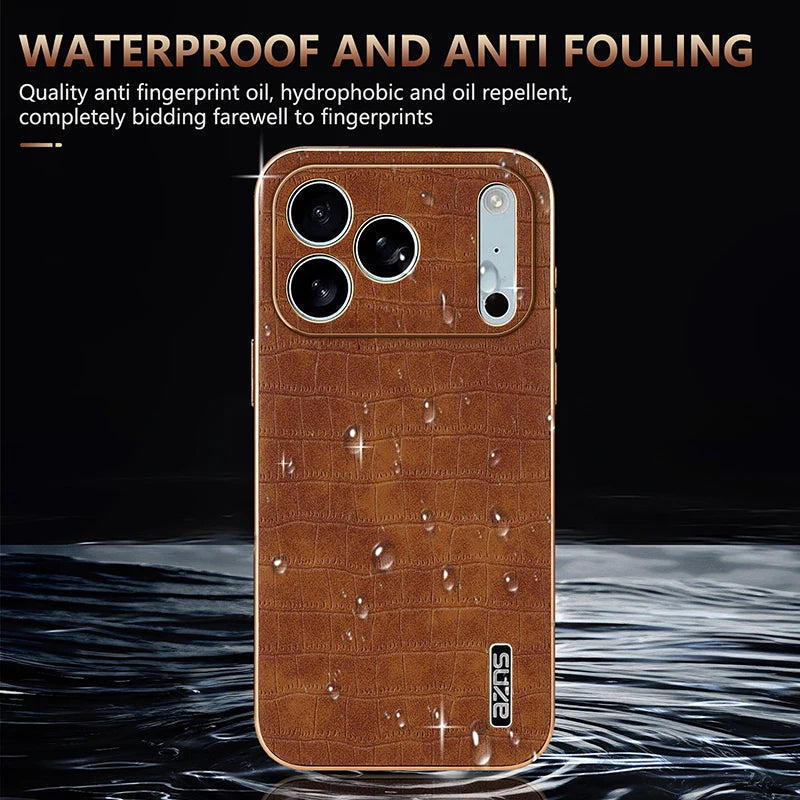 Premium Skin-Feel Crocodile Pattern Phone Case for iPhone 17 Series