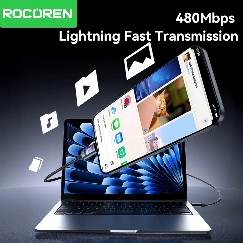 Rocoren PD 100W USB-C to USB-C Fast Charging Cable