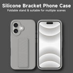 iPhone 16 Series Solid Color Bumper Case with Folding Stand Holder