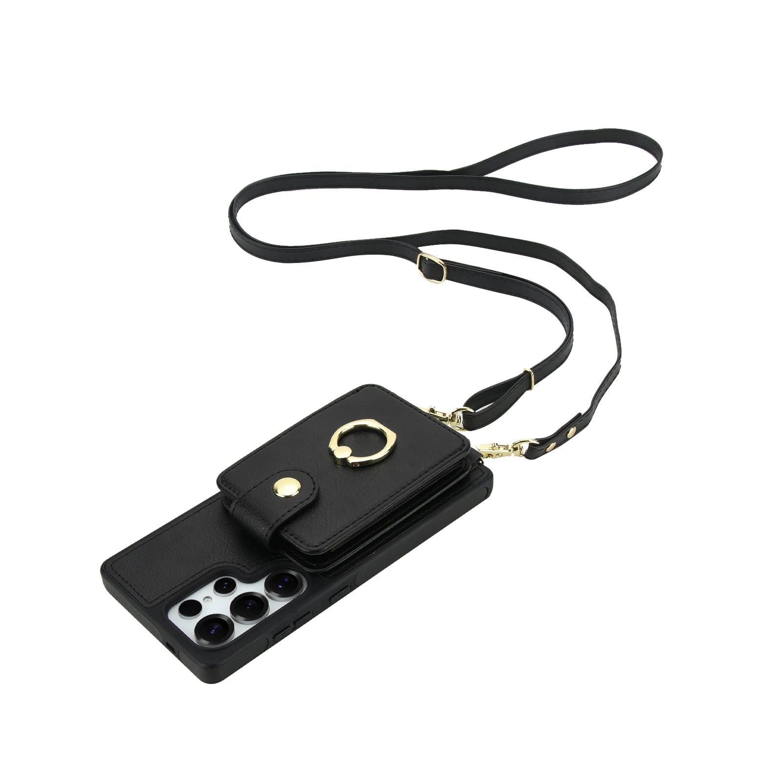 Premium Leather Crossbody Magnetic Case with Detachable Wallet for Samsung Galaxy S26 Series