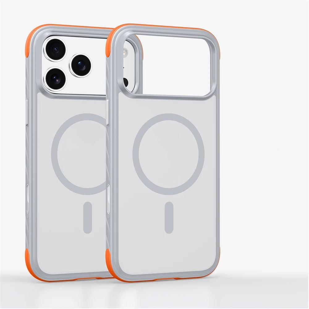 Matte Polycarbonate MagSafe Case with Shockproof TPU Bumper for iPhone 18 Series