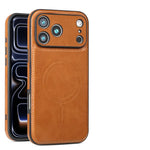 Shockproof Leather MagSafe Case for iPhone 17 Series