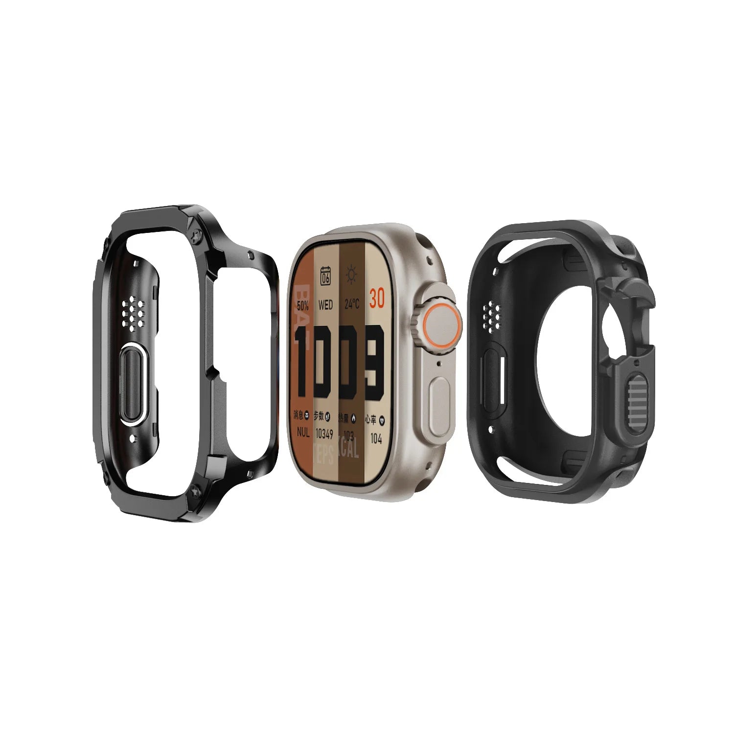 Sport Silicone Band with TPU+PC Bumper Case for Apple Watch