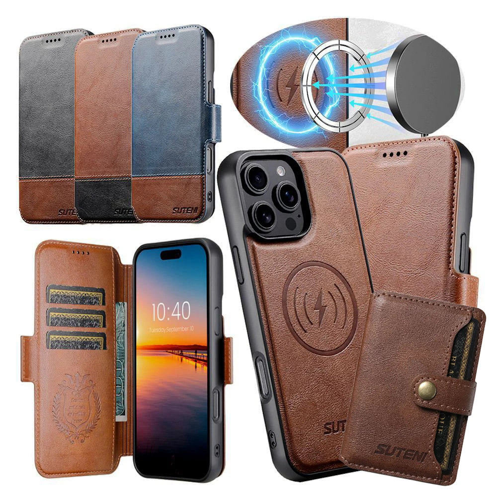 3-in-1 MagSafe Leather Wallet Case with Card Holder for iPhone 15 Series