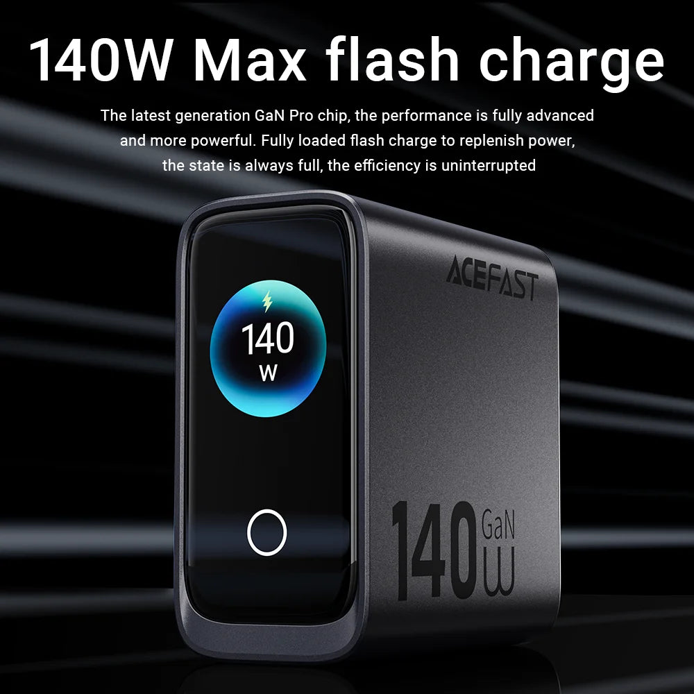 ACEFAST GaN 140W Fast Charging Charger with LED Screen