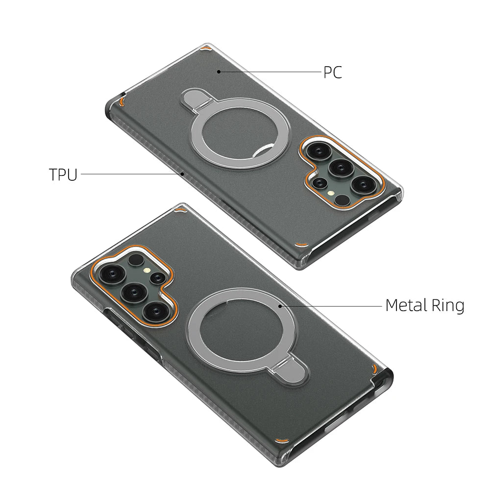 Shockproof Case with Magnetic Ring Holder for Samsung Galaxy S25 Series