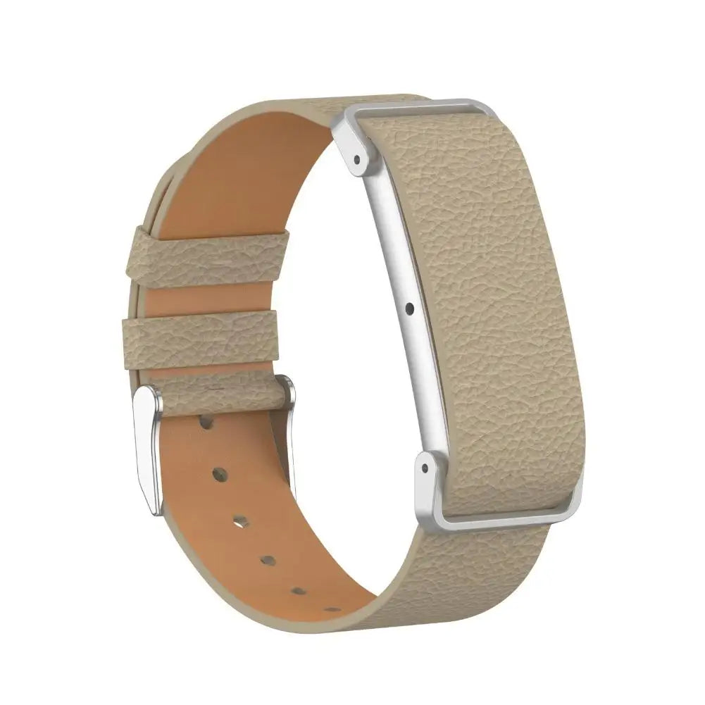 Litchi Leather Band with Sliding Metal Frame for Google Fitbit Air