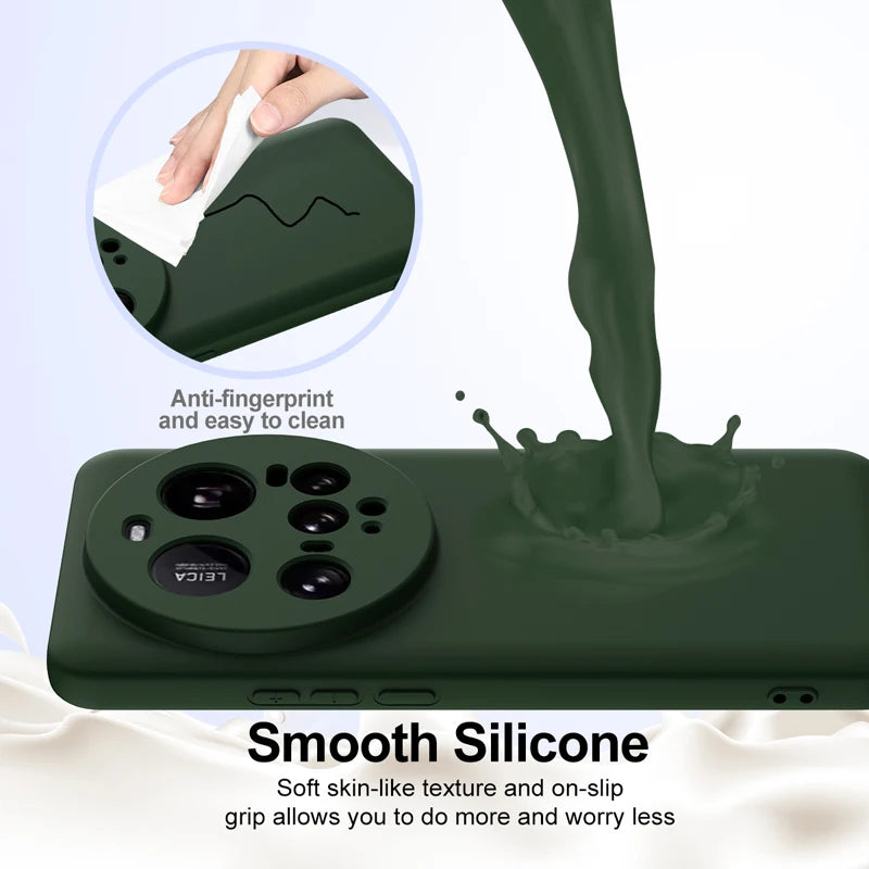 Premium Magnetic Silicone Case with Flocking Inside & Detachable Strap for Xiaomi 15 Ultra