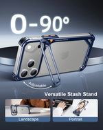 Metal Frameless Kickstand Case with 90° Adjustable Hidden Stand for iPhone 17 Series