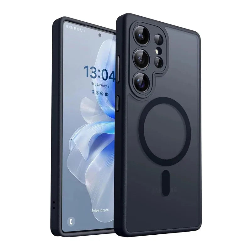 Luxury Frosted Matte Transparent Magnetic Case for Samsung Galaxy S26 Series