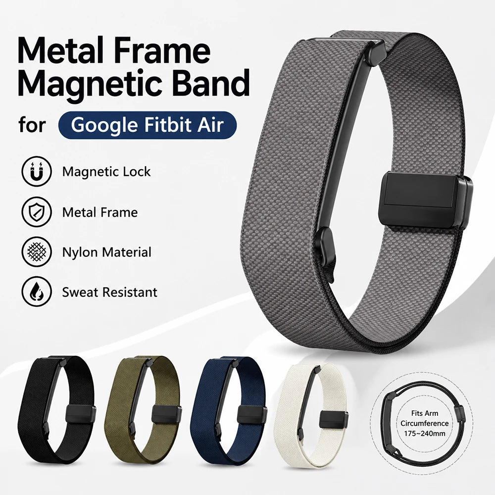 Google Fitbit Air Magnetic Nylon Replacement Band with Metal Frame