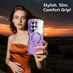 Glitter Wave Frame Magnetic TPU Case for Samsung Galaxy S26 Series