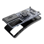 Shockproof Armor Case with Slide Camera Lens Protection & Ring Stand for Samsung Galaxy S25 Series