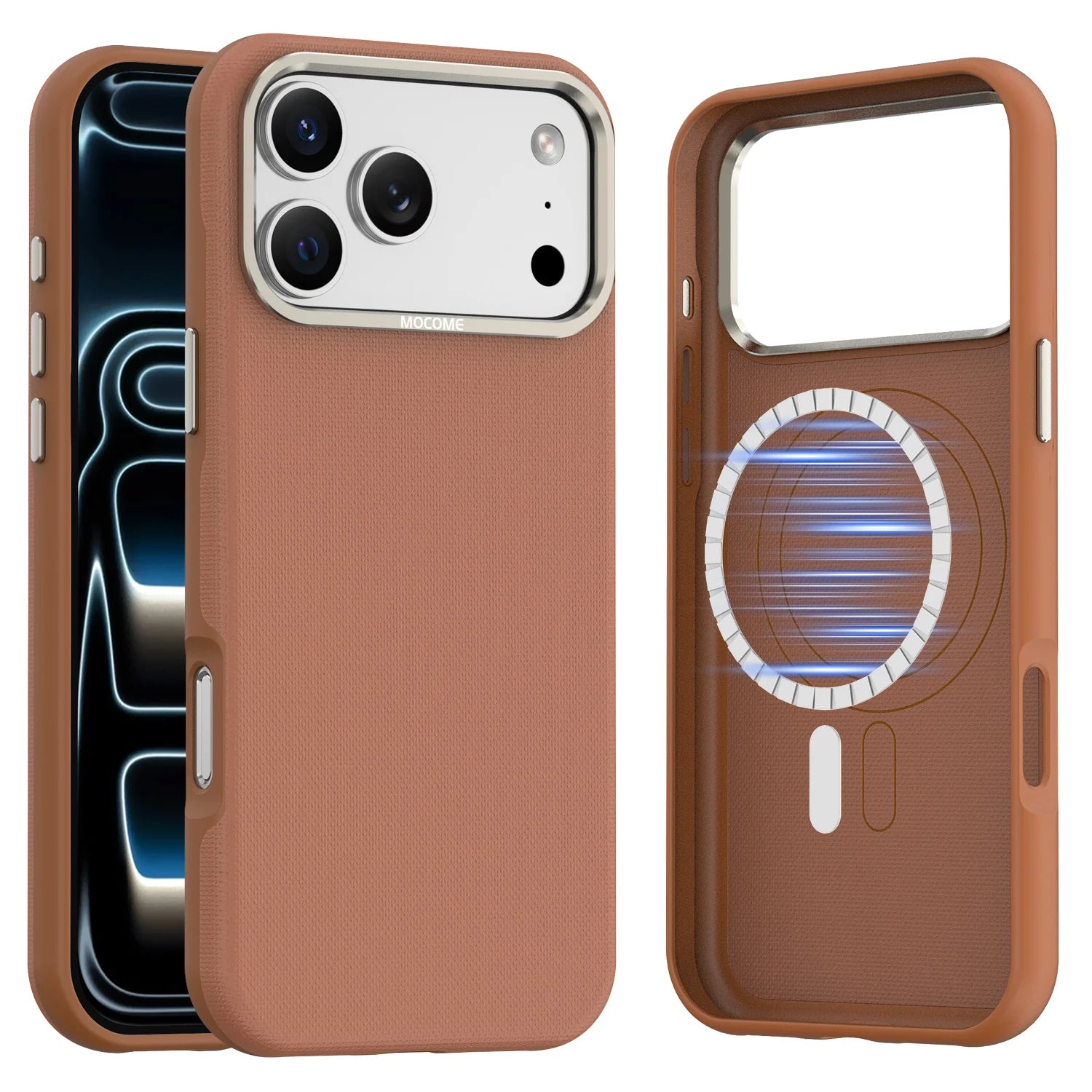 MagSafe Compatible Leather Texture Case for iPhone 17 Series