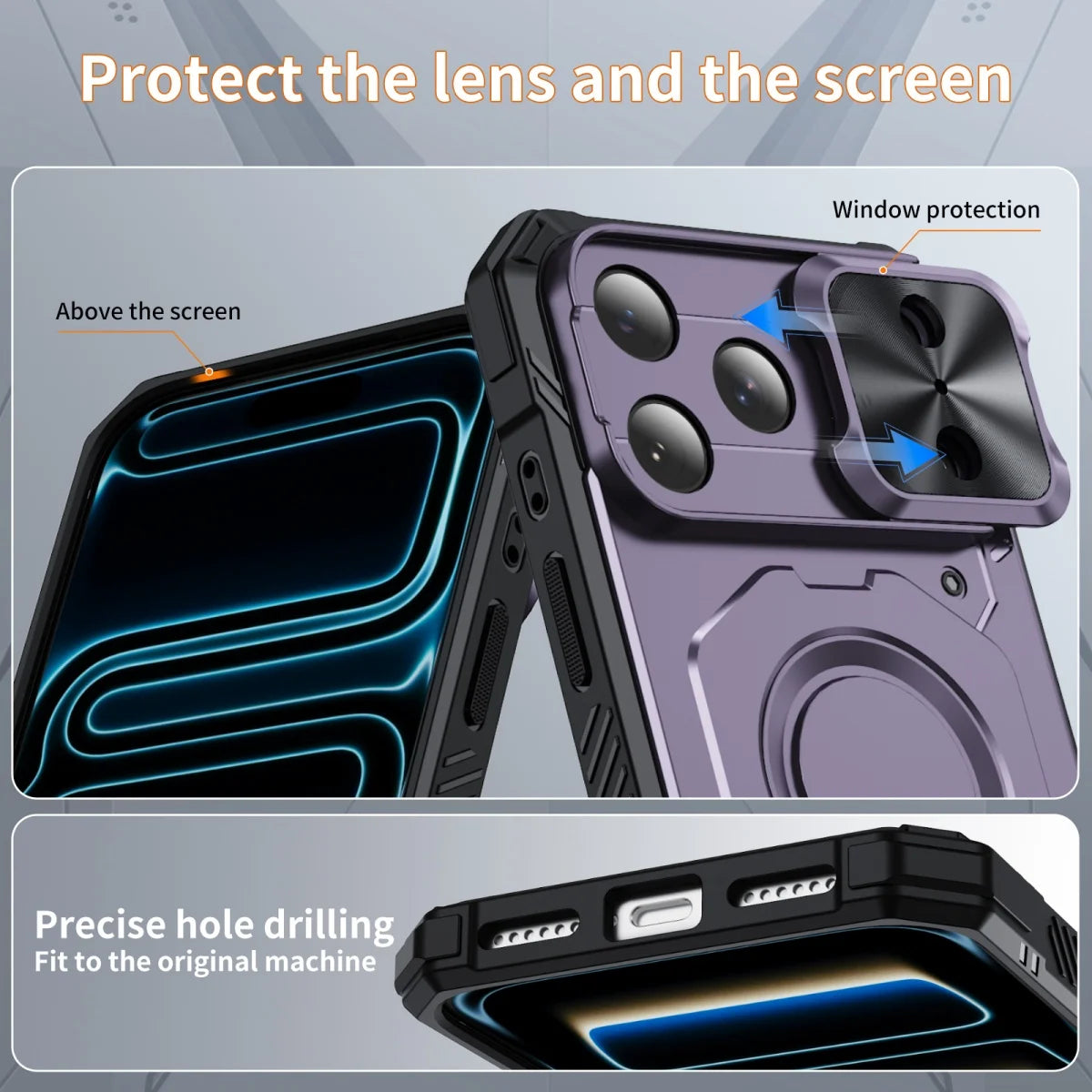 Sliding Lens Cover MagSafe Case with Military-Grade Drop Protection for iPhone 17 Series