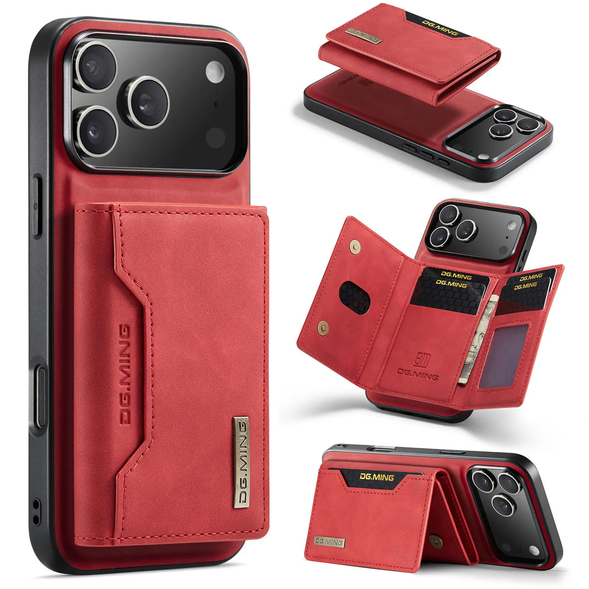 Premium Leather MagSafe Wallet Case with 3-Card Detachable Wallet for iPhone 18 Series