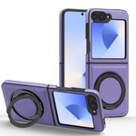 Premium Shockproof Leather Flip Case with 360° Ring Bracket for Samsung Galaxy Z Flip 6