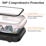 PC Colorful Watch Case with Tempered Glass for Apple Watch