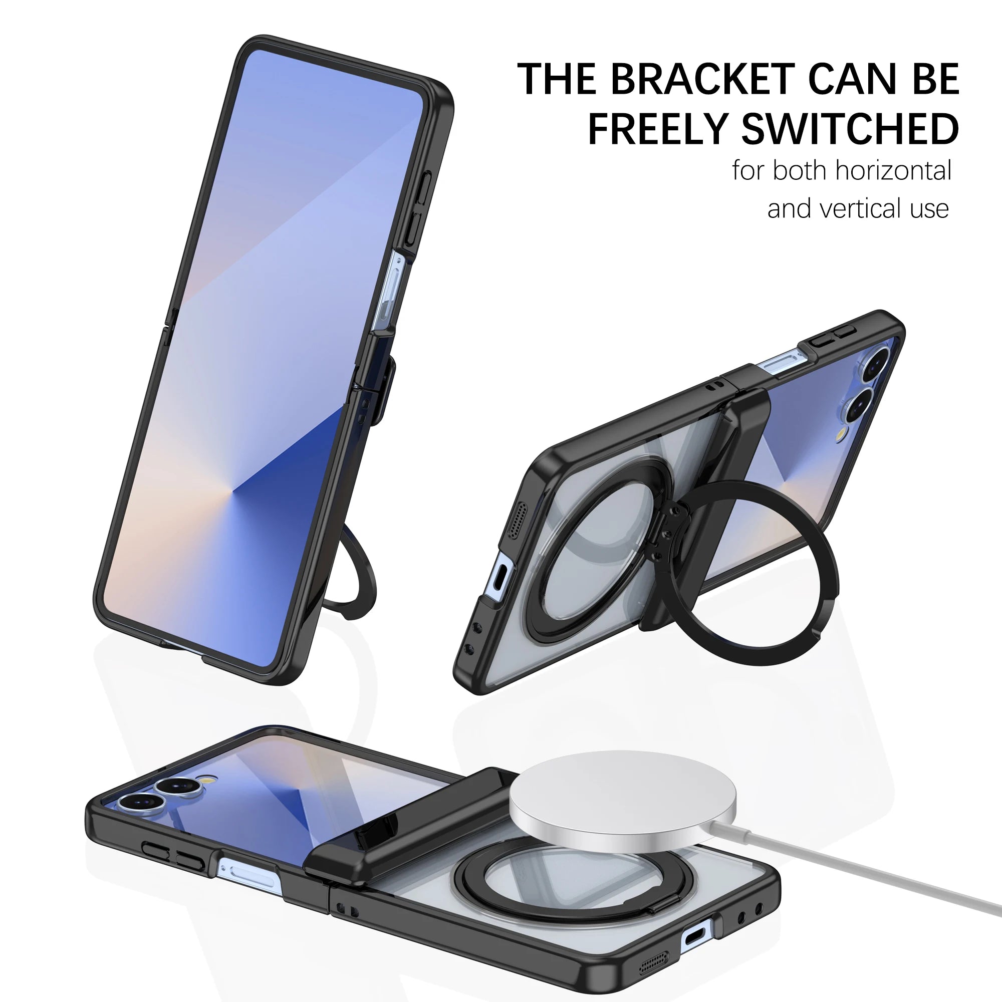 Samsung Galaxy Z Flip 7 Electroplated Magnetic Case with 360° Rotating Bracket