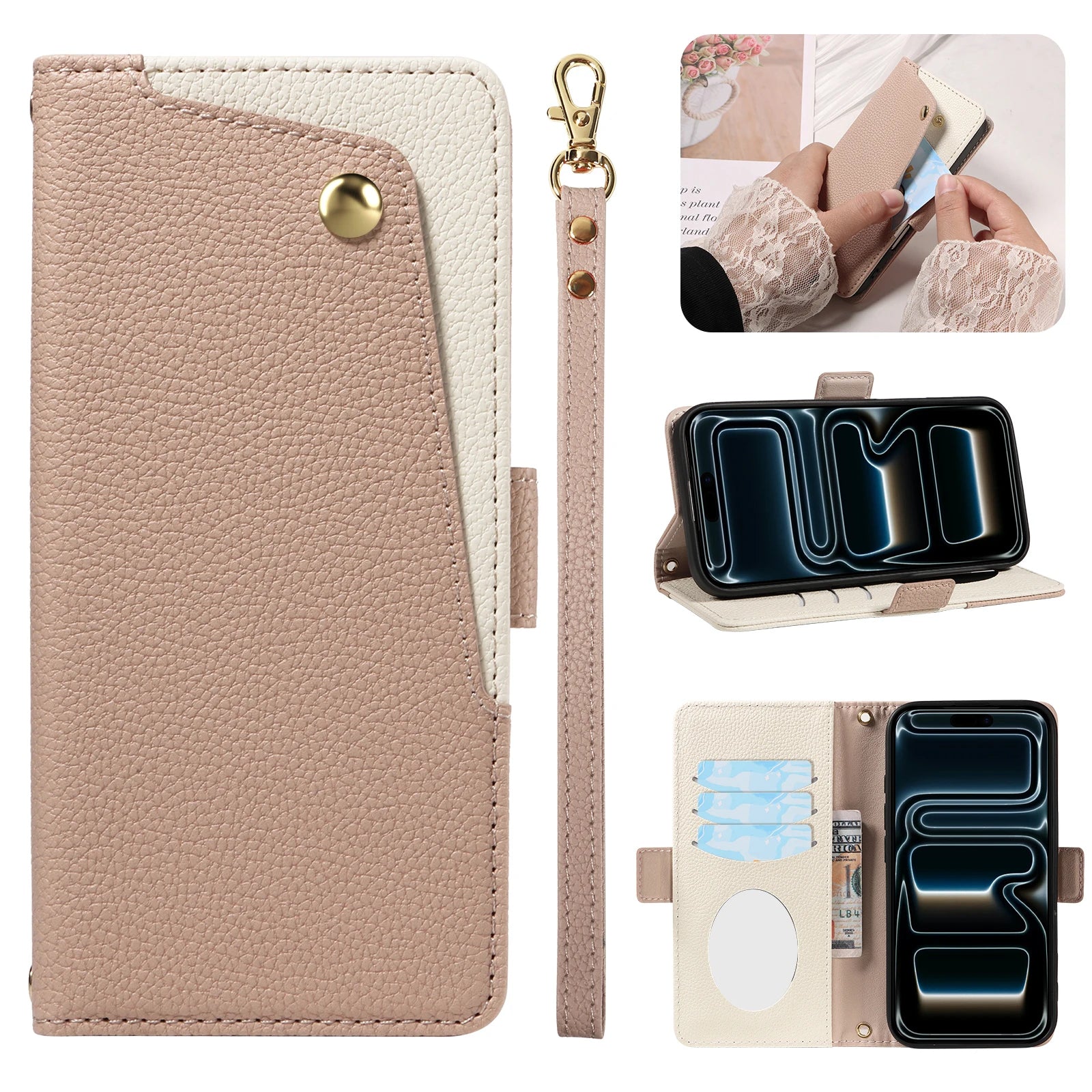 Skin Feel Leather Wallet Case for iPhone 17 Series
