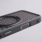 Frosted Grid Mesh MagSafe Case with 360° Rotating Kickstand for iPhone 16 Series