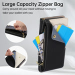 Crossbody Leather Wallet Case with Zipper Card Holder for Samsung Galaxy Z Fold 8 Ultra