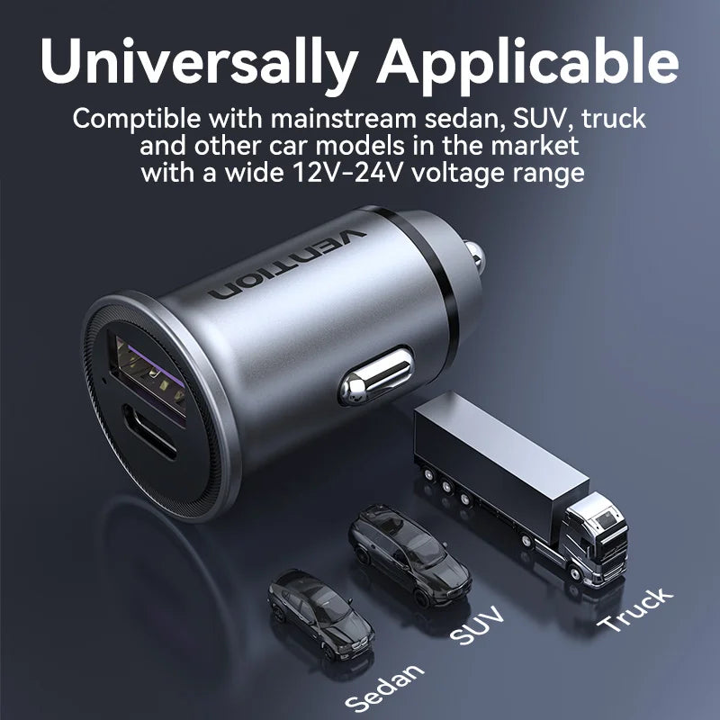 Vention Compact 30W USB-C Car Charger